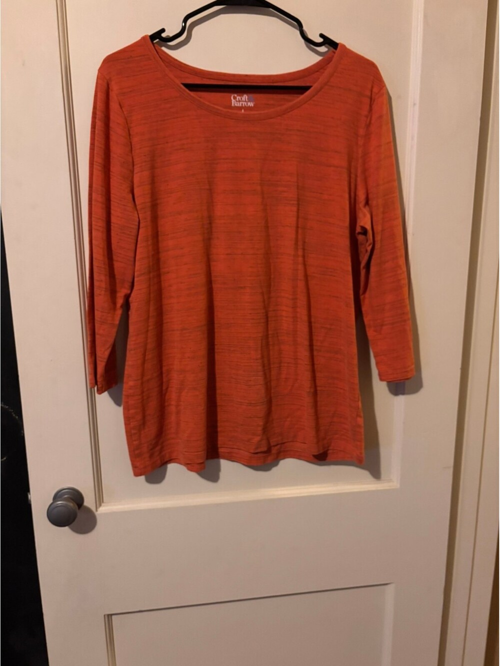 Croft and Barrow orange long sleeve knit top Large